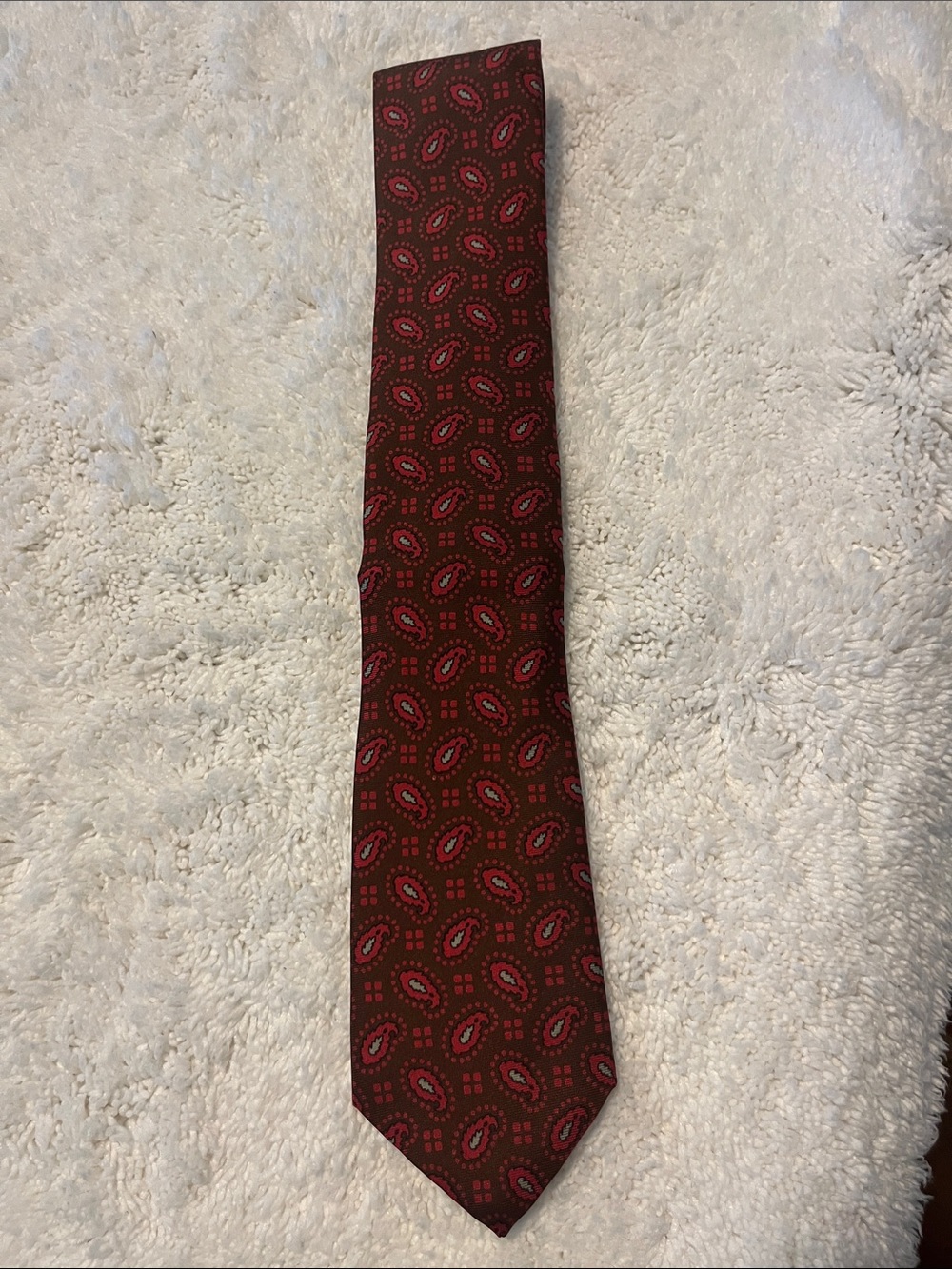 Vintage Pierre Cardin Red Paisley Silk Tie